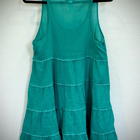 New w/out tag. Kate Spade Blue & Green Tiered Mini Dress/ cover up. Size L. - Picture 2 of 4